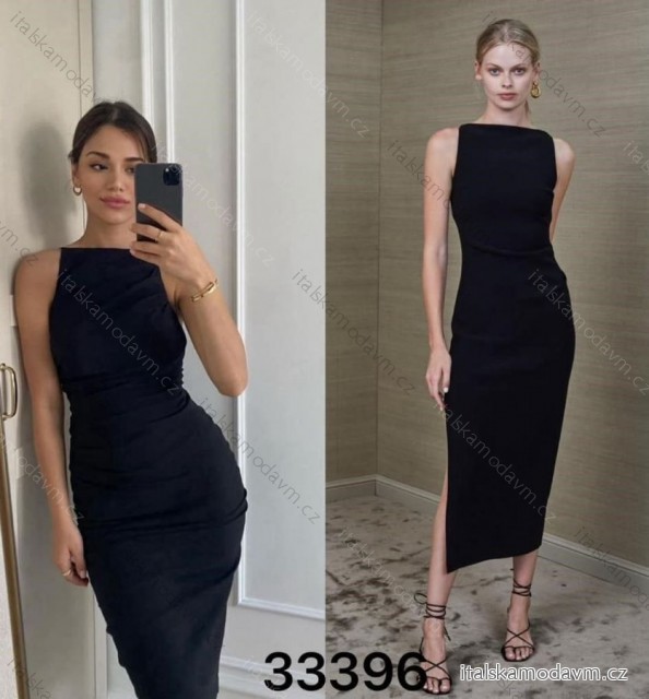 Šaty elegantní bez rukávu dámské (S/M ONE SIZE) ITALSKÁ MÓDA IMM24M33396