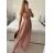 Šaty tilové elegantní bez rukávů dámské (S/M ONE SIZE) ITALSKÁ MÓDA IMM22Q52235A/UL S/M starorůžová