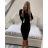 Šaty elegantní pouzdrové 3/4 rukáv dámské (S-XL) ITALSKÁ MÓDA IMM23M23121-1/DU Černá S