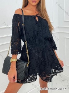 Overal krátký krajkový boho 3/4 dlouhý rukáv dámský (S/M/L ONE SIZE) ITALSKÁ MÓDA IMWGS24127