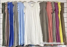 Šaty dlouhé letní oversize mušelín bez rukávu dámské (S/M/L ONE SIZE) ITALSKÁ MÓDA IMWAD24183