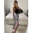 Kalhoty harémky letní dlouhé dámské (S/M ONE SIZE) ITALSKÁ MÓDA IMM239535UN/DU S/M modrá