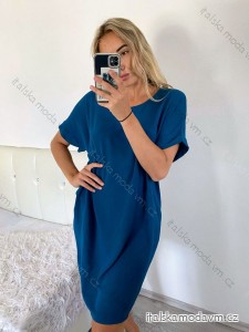 Šaty volnočasové oversize krátký rukáv dámské nadrozměr (XL/2XL/3XL ONE SIZE) ITALSKá MODA IM723MUSE