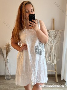 Šaty dlouhé maxi letní bez rukávu dámská nadrozměr (XL/2XL/3XL ONE SIZE) ITALSKÁ MÓDA IM422768