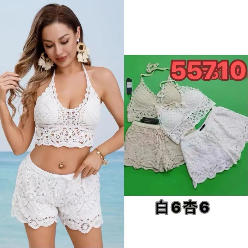 Souprava letní croptop bez rukávu a kraťasy dámské (S/M ONE SIZE) ITALSKÁ MÓDA IMPEM2455710