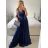 Šaty dlouhé elegantní společenské bez rukávu dámské (S/M ONE SIZE) ITALSKÁ MÓDA IMPBB2480872bl