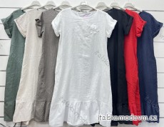 Šaty letní volnočasové krátký rukáv dámské (S/M/L ONE SIZE) ITALSKÁ MÓDA IMWCP24262