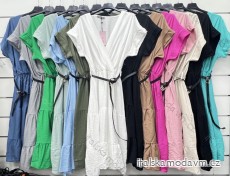 Šaty letní zavinovací s páskem krátký rukáv dámské (S/M/L ONE SIZE) ITALSKÁ MÓDA IMWCP24264