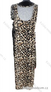 Šaty dlouhé elegantní leopard na ramínka dámské (S/M ONE SIZE) ITALSKÁ MÓDA IMM24M34273