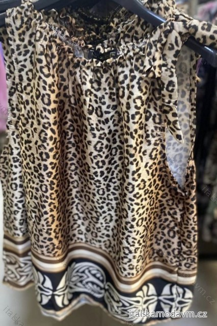 Tílko top leopard letní saten dámské (S/M ONE SIZE) ITALSKá MóDA IMM24M5810