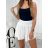 Kraťasy šortky oversize letní dámské nadrozměr (S/M/L ONE SIZE) ITALSKÁ MODA IMD24225/DUR bílá S/M