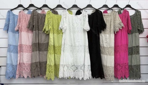 Šaty letní boho krátký rukáv dámské (S/M/L ONE SIZE) ITALSKÁ MÓDA IMWKK24063