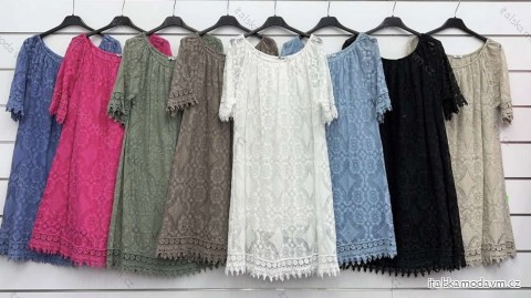 Šaty letní boho krátký rukáv dámské (S/M/L ONE SIZE) ITALSKÁ MÓDA IMWKK24067