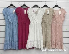 Šaty letní boho krajkové krátký rukáv dámské (S/M/L ONE SIZE) ITALSKÁ MÓDA IMWKK24078