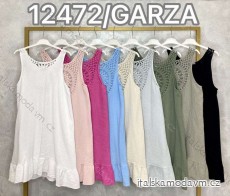 Šaty letní mušelín bez rukávu dámské (S/M/L ONE SIZE) ITALSKÁ MÓDA IMWKK2412472