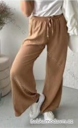 Kalhoty dlouhé letní mušelínové dámské (S/M ONE SIZE) ITALSKÁ MÓDA IMD23325/DUR -   hnědá -   S/M