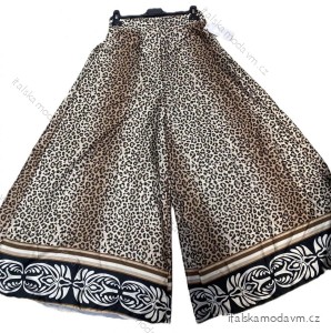 Kalhoty dlouhé letní satén leopard dámské (S/M/L ONE SIZE) ITALSKÁ MÓDA IMM24M9501/DU