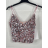 Croptop třpytivý s flitry na ramínka dámský (S/M ONE SIZE) ITALSKÁ MÓDA IMPBB24O2150