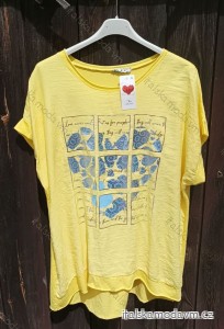 Tričko krátký rukáv dámské nadrozměr (2XL/3XL ONE SIZE) ITALSKÁ MÓDA IMSM24SUMMER