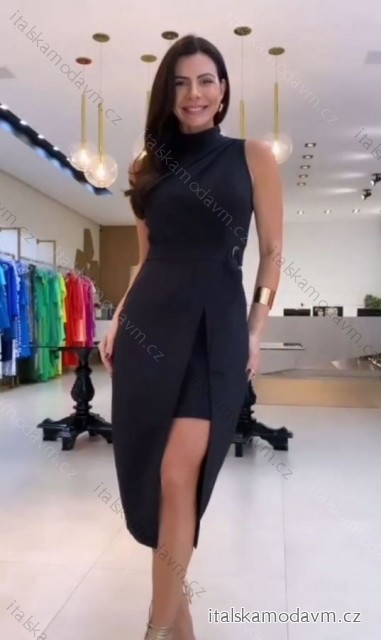 Šaty elegantní bez rukávu  dámské (S/M ONE SIZE) ITALSKÁ MÓDA IMPGM2424529