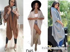 Cardigan pletený dlouhý rukáv dámský (S/M ONE SIZE) ITALSKÁ MÓDA IMWD24670