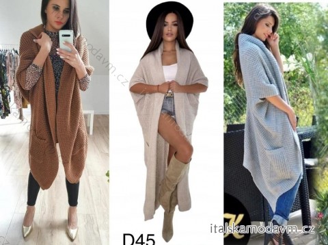 Cardigan pletený dlouhý rukáv dámský (S/M ONE SIZE) ITALSKÁ MÓDA IMWD24670