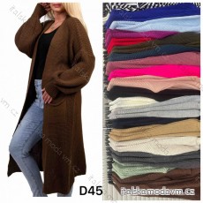 Cardigan pletený dlouhý rukáv dámský (S/M/L ONE SIZE) ITALSKÁ MÓDA IMWD24672