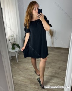 Šaty letní carmen krátký rukáv dámské (S/M/L ONE SIZE) ITALSKÁ MÓDA IMD21561/DR