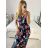Šaty dlouhé letní bez rukávu dámské (M/L, XL/XXL) AINUOSI  ITALSKÁ MODA IMB24A356-3/DUR XL/2XL Modrá