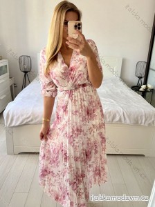 Šaty elegantní šifonové dlouhý rukáv dámské (S/M.ONE SIZE) ITALSKÁ MÓDA IMM24M2372