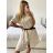 Šaty košilové bavlněné 3/4 dlouhý rukáv dámské (S/M/L ONE SIZE) ITALSKÁ MÓDA IM424PAULA/DUR -   Černá -   M/L