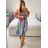 Šaty krátké letní krátký rukáv dámské (S/M/L ONE SIZE) ITALSKÁ MÓDA IMM24M12630/DUR M/L modrá