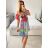 Šaty krátké letní krátký rukáv dámské (S/M/L ONE SIZE) ITALSKÁ MÓDA IMM24M12630/DUR M/L modrá