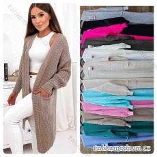 Cardigan pletený dlhý rukáv dámsky (S/M ONE SIZE) TALIANSKA MÓDA IMWLB24050