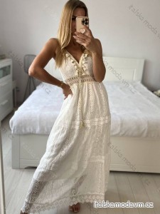 Šaty dlhé letné boho krajkové na ramienka dámske (S/M ONE SIZE) TALIANSKA MÓDA IMPEM2325889/DU