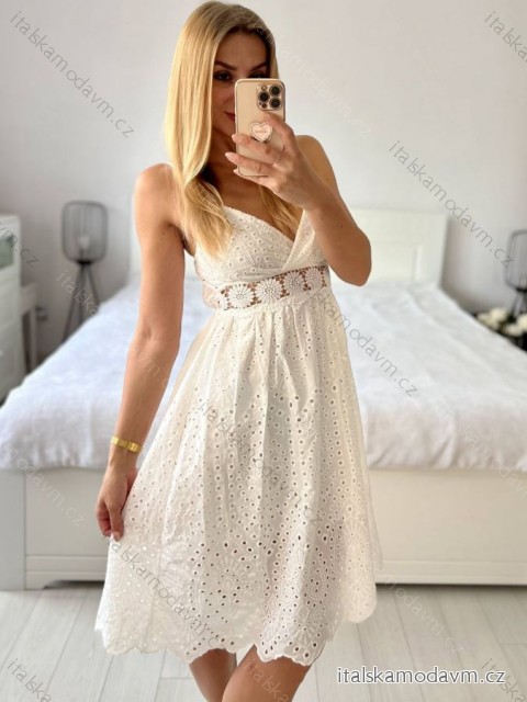 Šaty letní boho krajkové na ramínka dámské (S/M ONE SIZE) ITALSKÁ MÓDA IMPEM231202