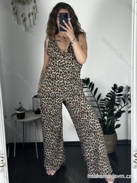 Overal letní dlouhý leopard bez rukávu dámské (40/42/44 ONE SIZE) ITALSKÁ MÓDA IMM24M55717