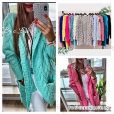 Cardigan pletený dlhý rukáv dámsky (S/M ONE SIZE) TALIANSKA MÓDA IMWBL24051