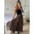 Kalhoty letní sukňové dlouhé dámské (S/M/L ONE SIZE) ITALSKÁ MÓDA IMD247023-4/DUR -   hnědá gepard -   M/L