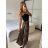 Kalhoty letní sukňové dlouhé dámské (S/M/L ONE SIZE) ITALSKÁ MÓDA IMD247023-4/DUR -   hnědá gepard -   M/L