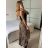 Kalhoty letní sukňové dlouhé dámské (S/M/L ONE SIZE) ITALSKÁ MÓDA IMD247023-4/DUR -   hnědá gepard -   M/L
