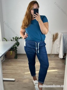 Kalhoty bavlněné dámské nadrozměr (XL/2XL ONE SIZE) ITALSKá MóDA IM424LAMIA