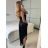 Kalhoty harémky letní dlouhé dámské (S/M ONE SIZE) ITALSKÁ MÓDA IMM239535UN/DU S/M modrá