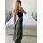 Sukně dlouhá saténová dámská (S/M ONE SIZE) ITALSKÁ MÓDA IMPBB242N6997/DUR -   Černá -   S/M