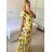 Šaty dlouhé letní carmen dámské SANTORINI citronky  (S/M ONE SIZE) ITALSKÁ MÓDA IMPBB2323598/DUR -   žlutá -   S/M