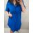 Šaty košilové oversize krátký rukáv dámské (S/M/L ONE SIZE) ITALSKÁ MÓDA IM424538/DR růžová fuchsiová M/L