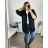 Cardigan dlouhý rukáv dámský nadrozměr (54/56 ONE SIZE) ITALSKÁ MÓDA IMWQ24295/DUR 54/56 Černá