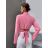 Top croptop dlouhý rukáv dámský (S/M ONE SIZE) ITALSKÁ MÓDA IMPGM233340/DU světle zelená S/M