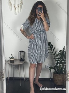 Košilové šaty krátký rukáv dámská  (S/M/L ONE SIZE) ITALSKá MODA IMSM24038/DUR