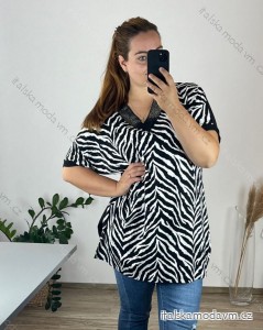 Tunika krátký rukáv dámská nadrozměr (54/56 ONE SIZE) TURECKÁ MODA TME248100-3/DU